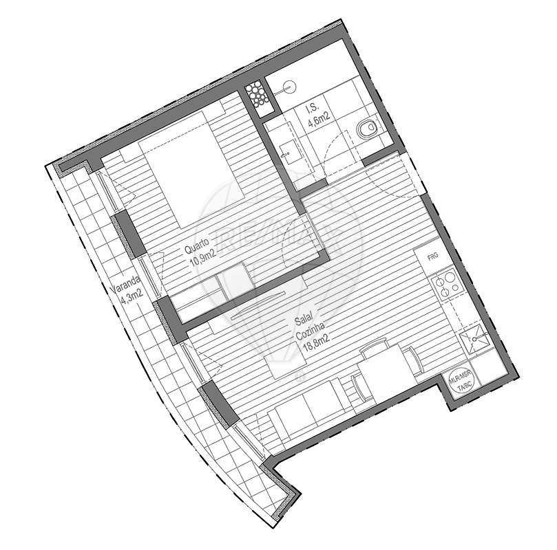 Apartamento T1 para venda - Grande imagem: 2/5