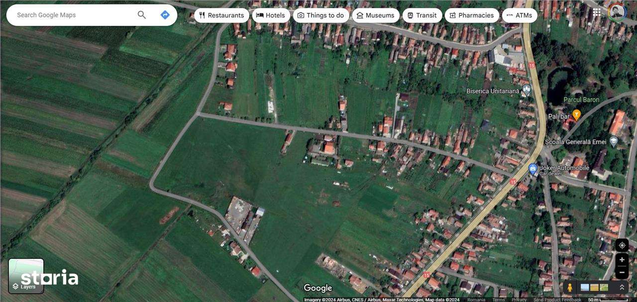 Teren intravila drept, loc de casa , 1300 mp Ernei,  Mures, zona linis - Imagine principală: 2/4