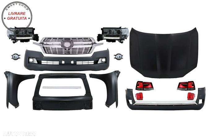 Pachet exterior Kit Conversie Complet Facelift 2018-Up LC200 look TOYOTA Land Crui- livrare gratuita - 1