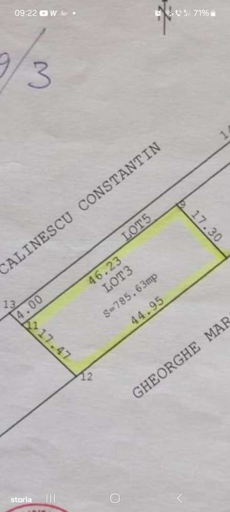 Domnesti Int Calugareni 785m teren + drum separat - Imagine principală: 2/3