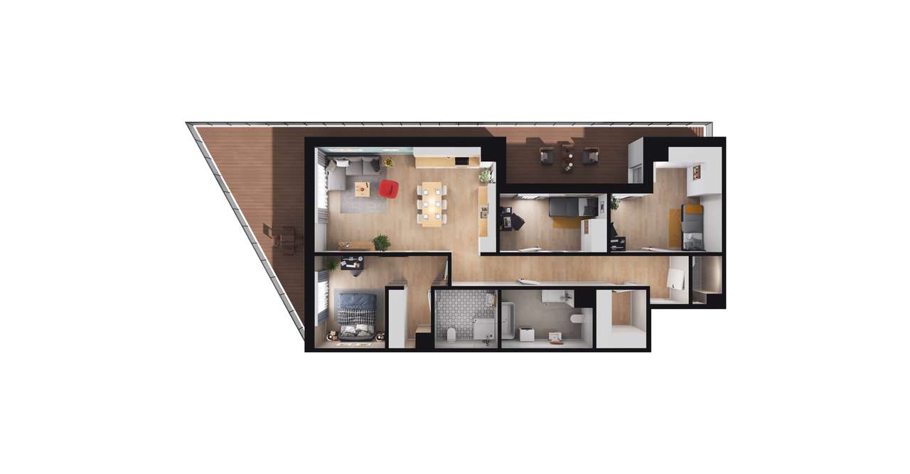 4-pokojowe mieszkanie 108m2 + loggia - Pełny obrazek: 2/8