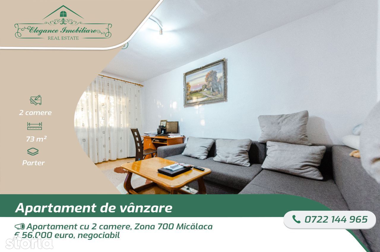 Apartament cu 2 camere de vanzare in Zona Micalaca 700