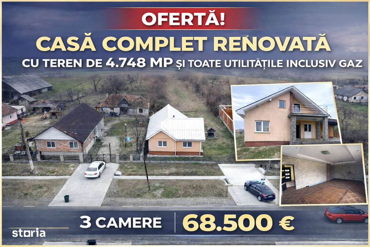 Casa cu 3 camere, renovata integral | Teren 4.748 mp | Borlesti-0