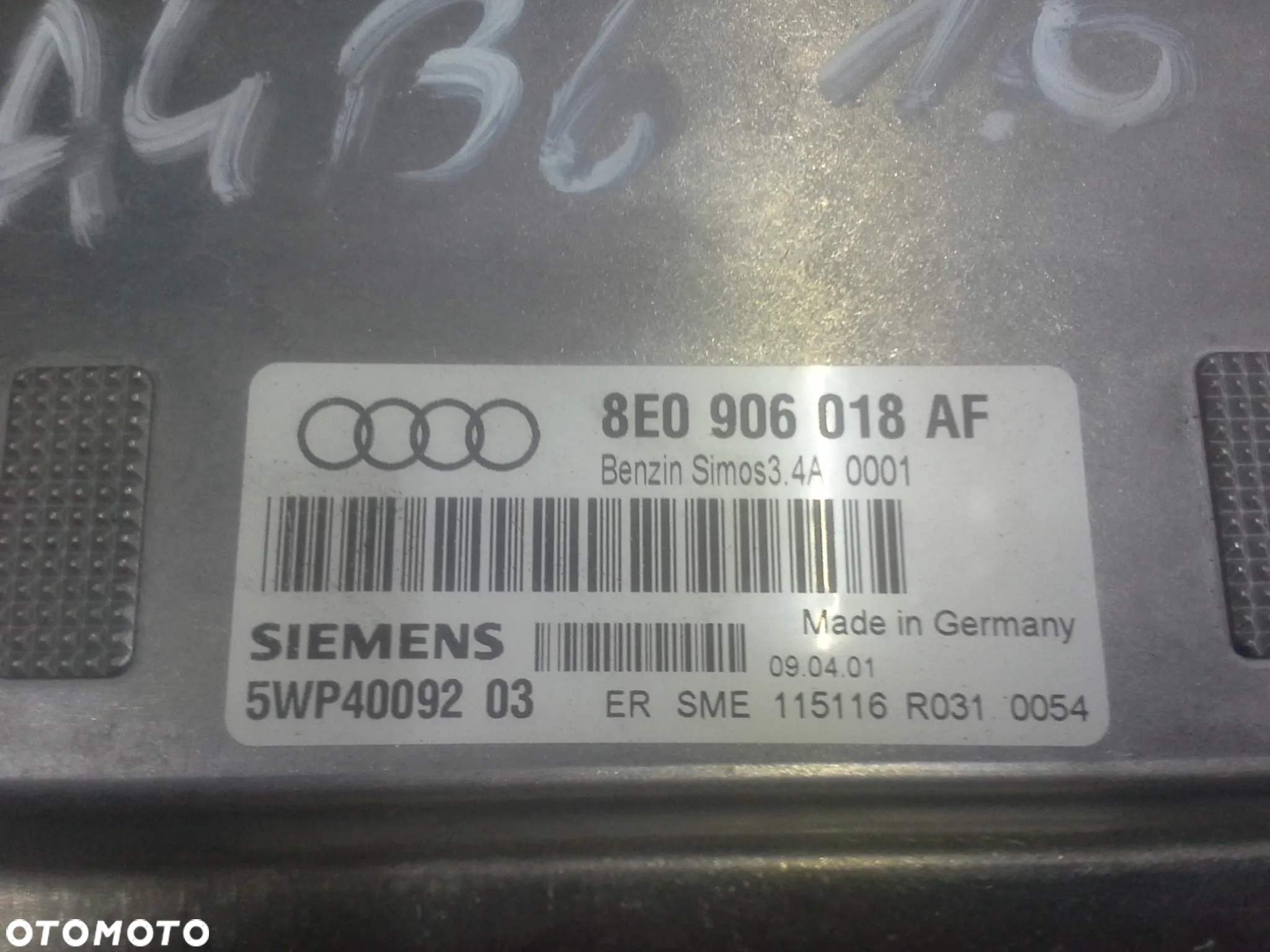 Audi A4 B6 B7 1.6 8V ALZ zestaw startowy stacyjka klucze komputer 8E0906018AF 5WP40092 03 - 9