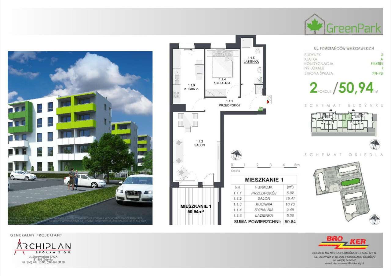 Osiedle Green Park | mieszkanie 2-pok. | 10_A1 - Pełny obrazek: 2/9