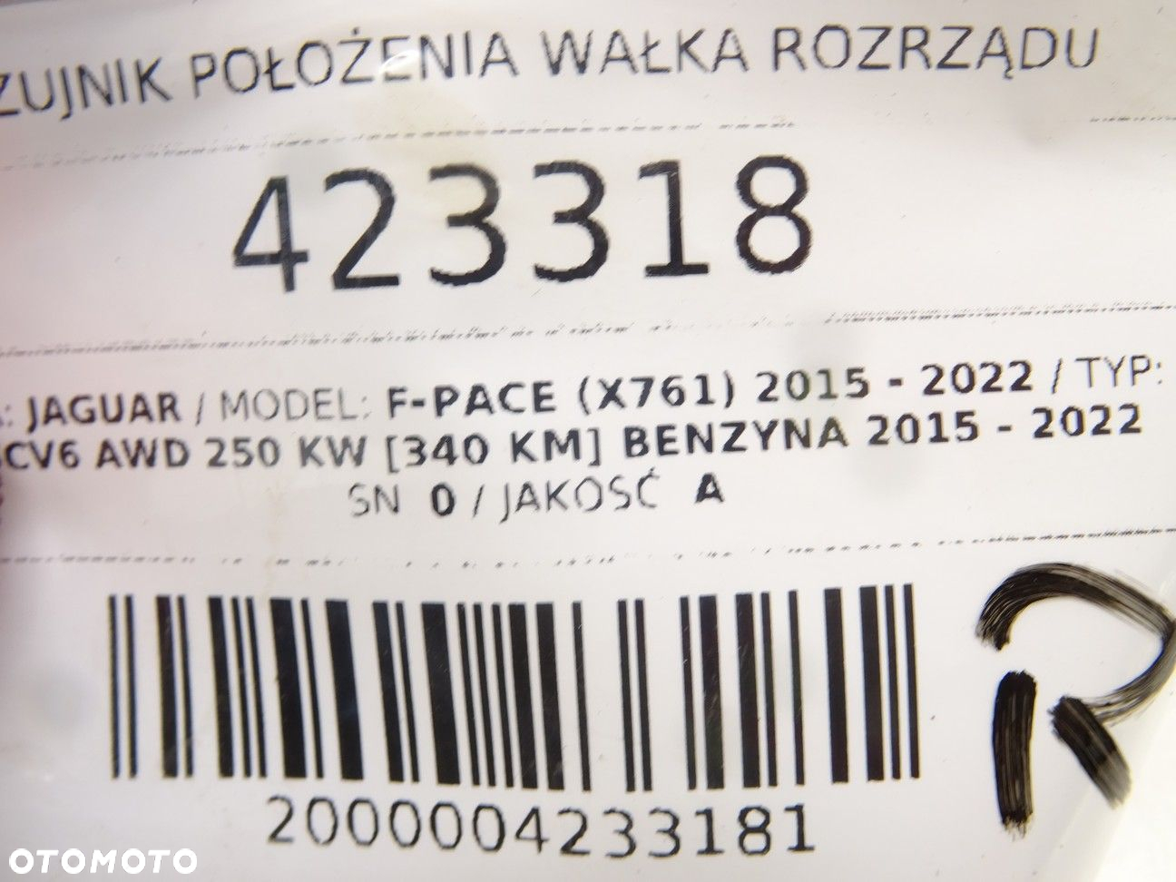 CZUJNIK POŁOŻENIA WAŁKA ROZRZĄDU JAGUAR F-PACE (X761) 2015 - 2022 3.0 SCV6 AWD 250 kW [340 KM] - 5