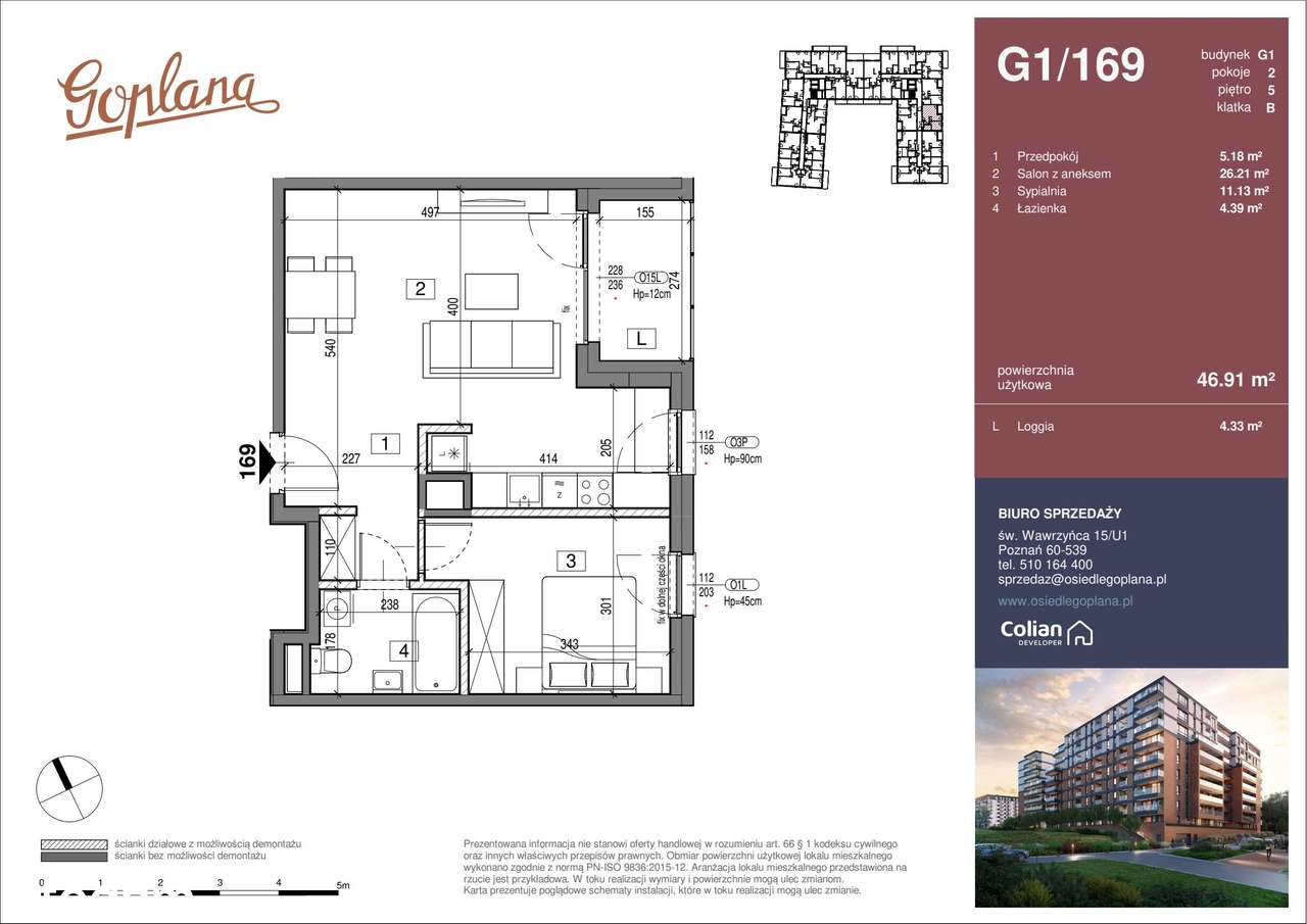 Osiedle Goplana | mieszkanie 2-pok. | G1/169 - Pełny obrazek: 2/7