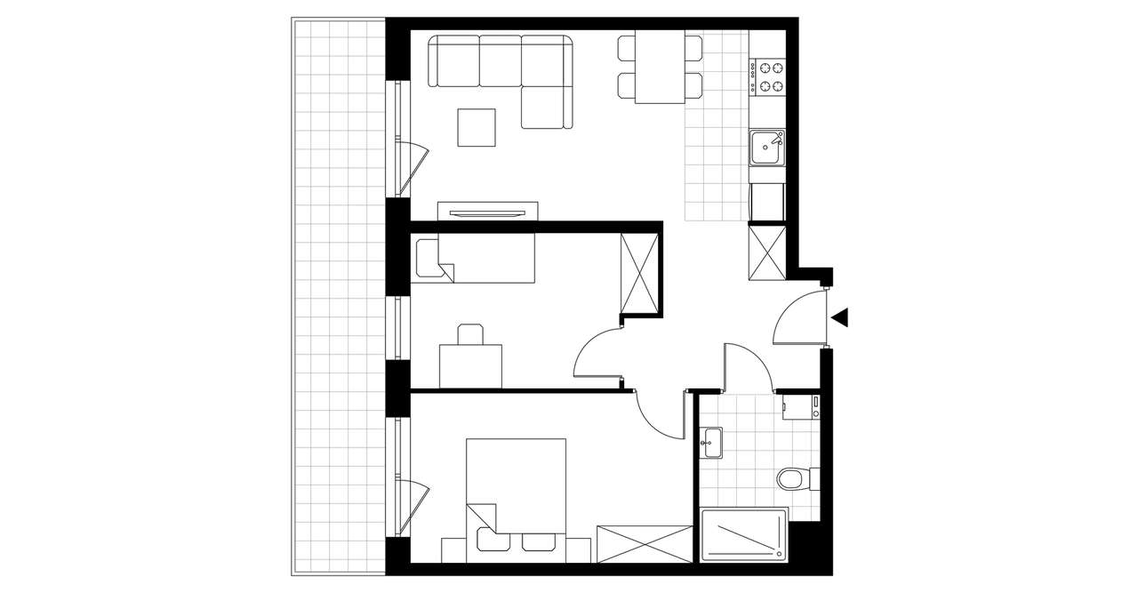 3-pokojowe mieszkanie 53m2 + balkon - Pełny obrazek: 3/8