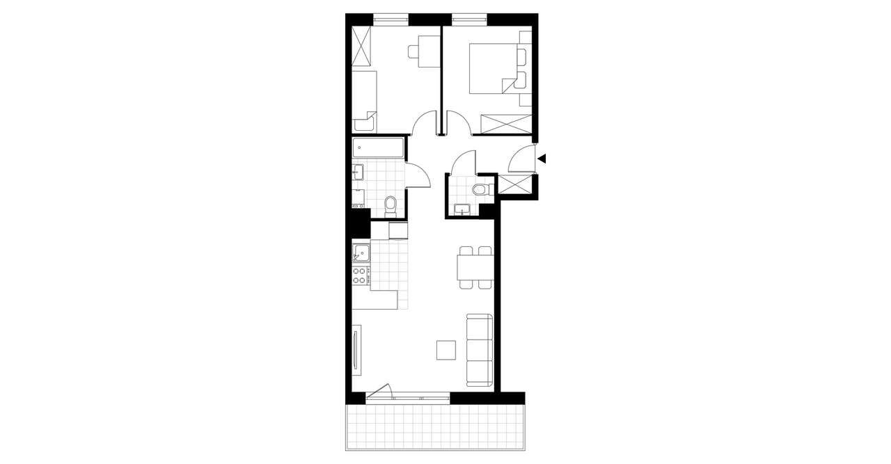 3-pokojowe mieszkanie 59m2 + loggia - Pełny obrazek: 4/9