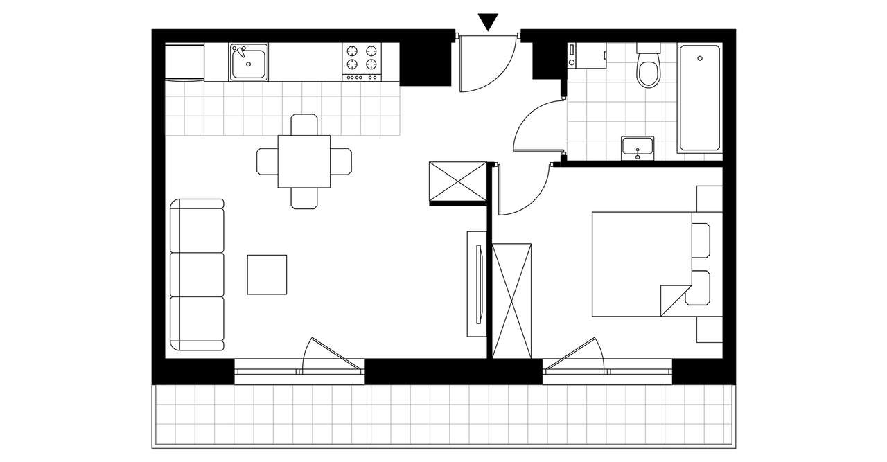 2-pokojowe mieszkanie 39m2 + taras Bez Pośredników - Pełny obrazek: 3/8