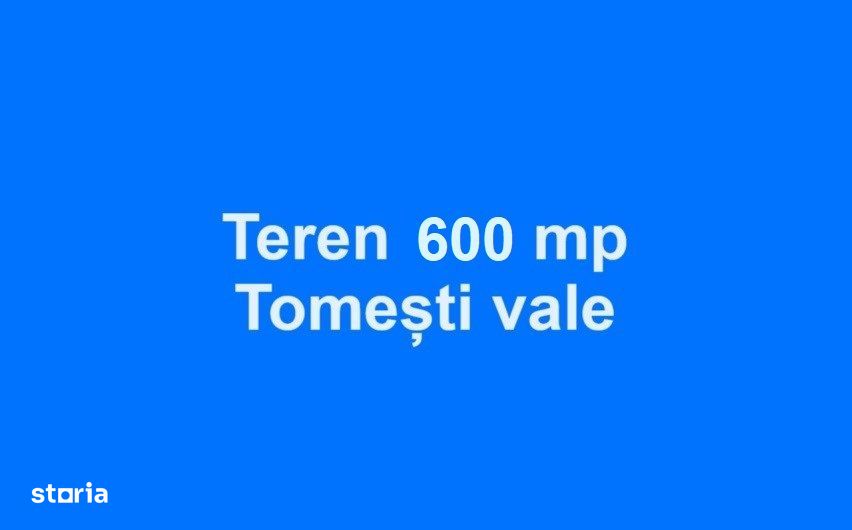 Teren 600 mp, Tomesti vale