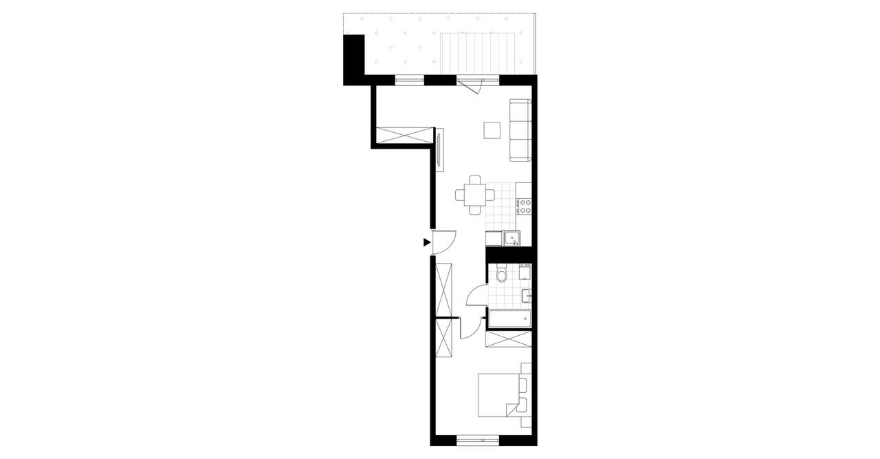 2-pokojowe mieszkanie 49m2 + ogródek - Pełny obrazek: 3/8
