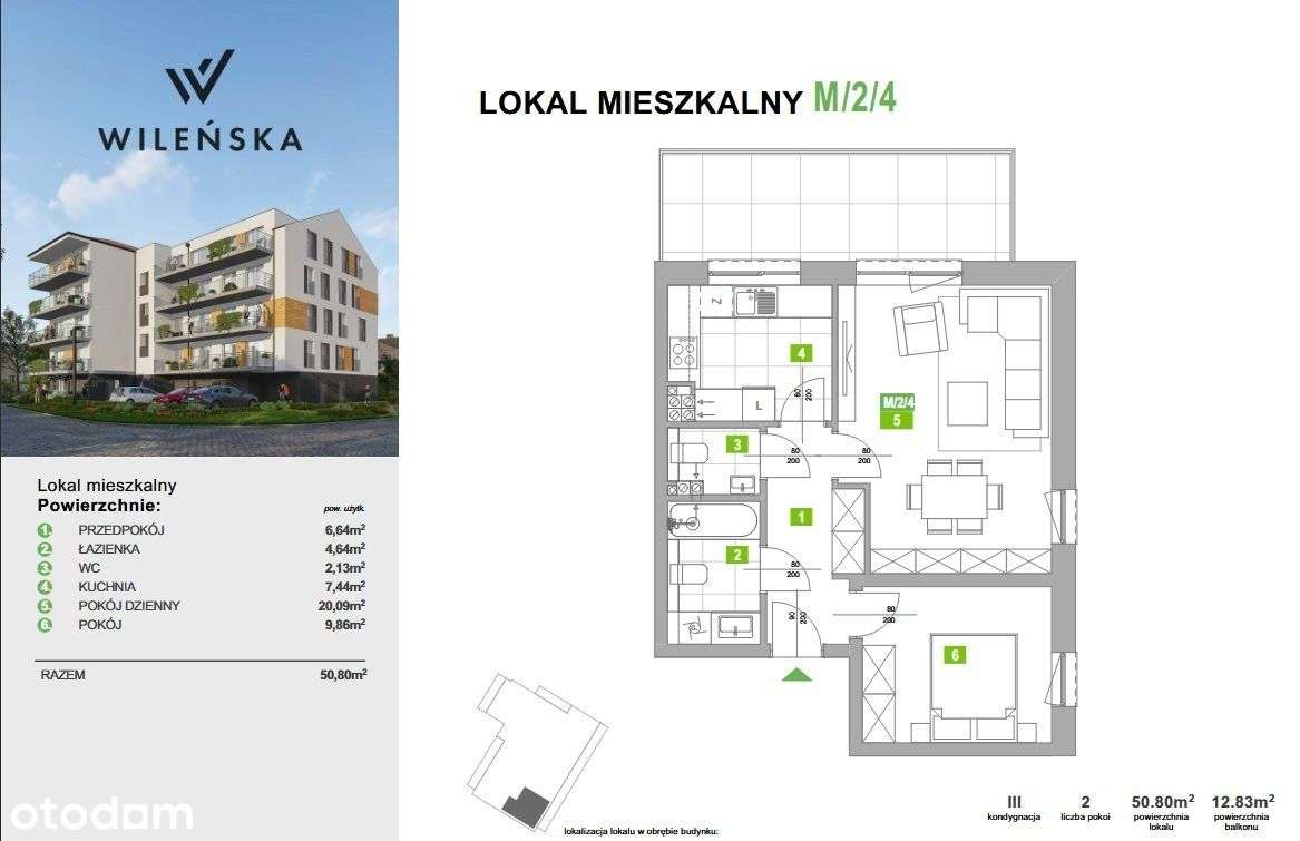 Nowoczesne Nowe mieszkanie z dużym balkonem-1