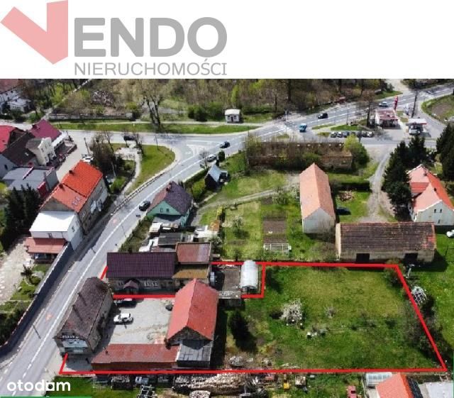 Centrum Gniechowic, 2600 m2 z budynkami,przy Dk 35