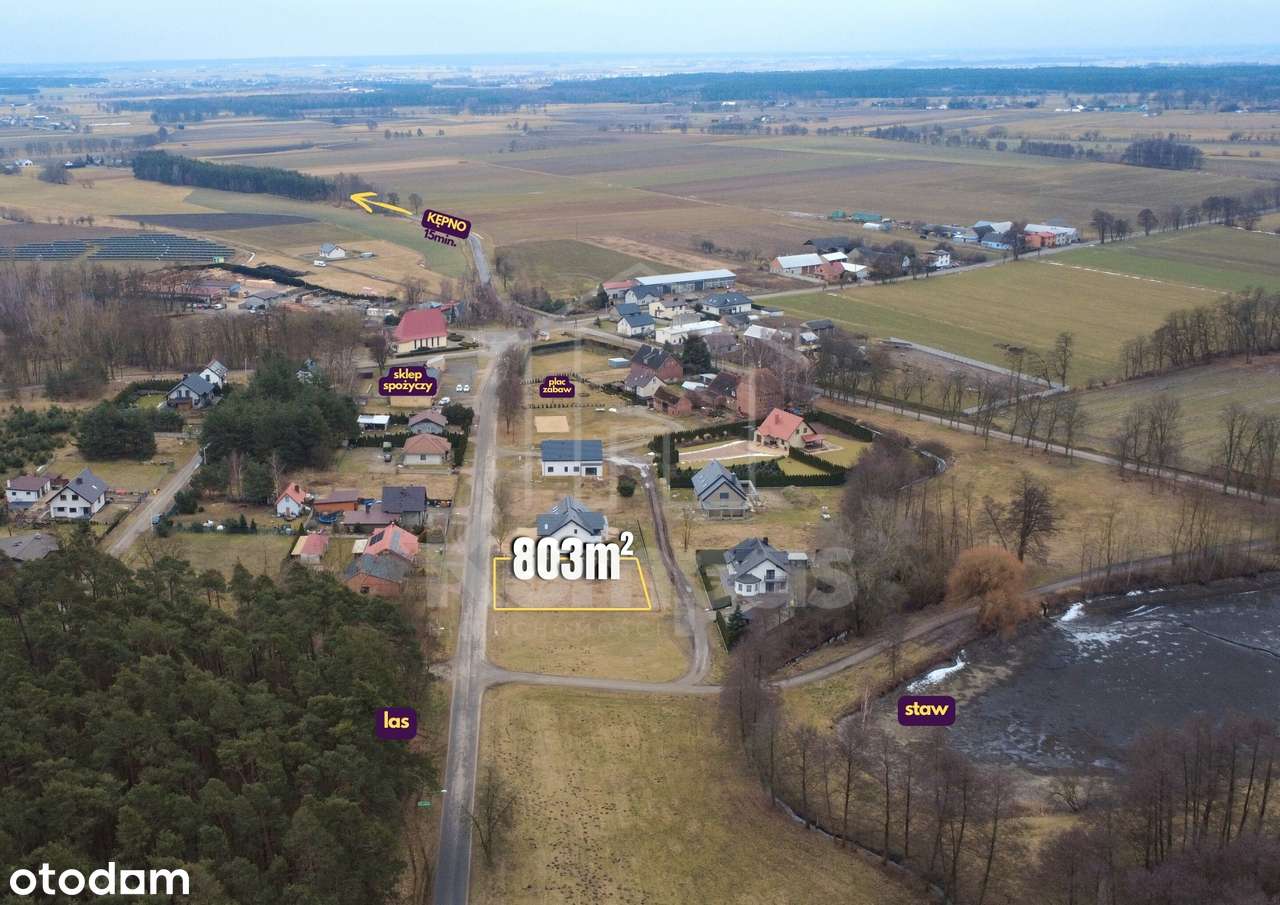 Mielęcin – działka 803 m² przy lesie | WZ | Ogrodzona-1