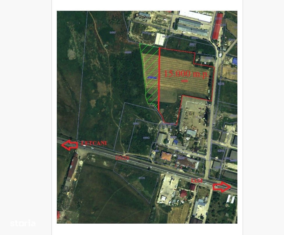 Teren de vanzare – 15.000 m.p. – Inainte de Parcul Industrial Letcani