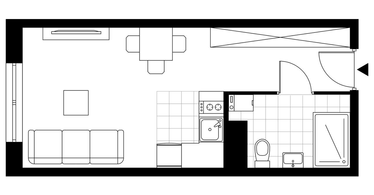 1-pokojowe mieszkanie 28m2 Bez Pośredników - Pełny obrazek: 4/9