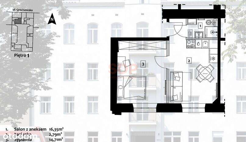 Świetna okazja inwestycyjna | Dwupak 33,86 m2,  przy ul. Grochowskiej-4