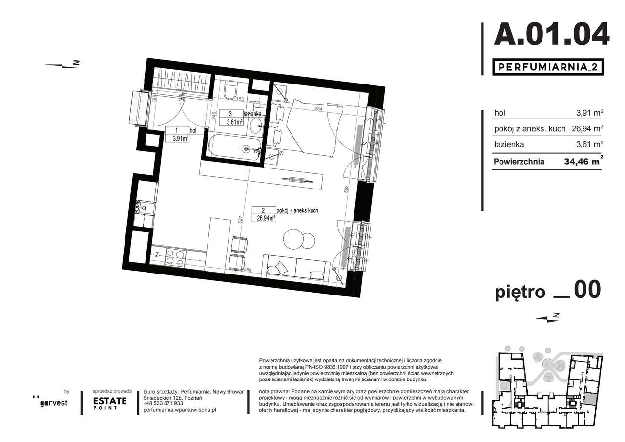 Perfumiarnia 2 | mieszkanie 34,36  m² | A.01.04 - Pełny obrazek: 2/7