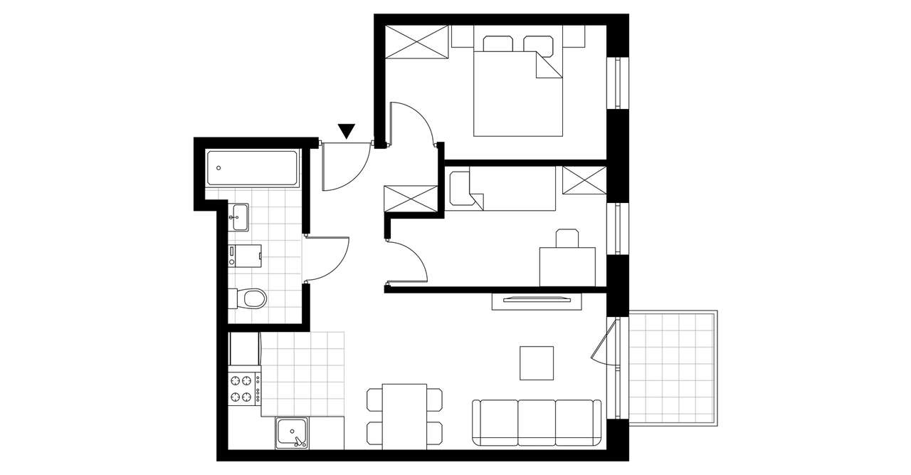 3-pokojowe mieszkanie 51m2 + balkon - Pełny obrazek: 3/8