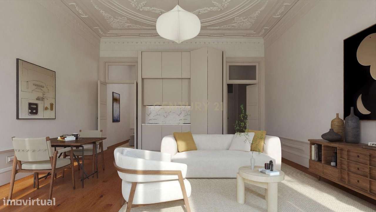 T1 com varanda e jardim no Empreendimento Álvares Cabral 91-11