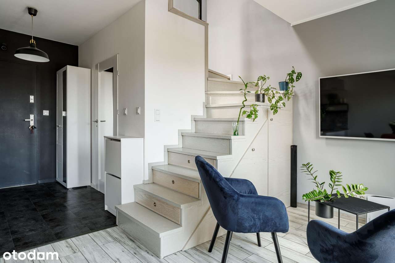 Dwupoziomowe mieszkanie z antresolą i tarasem – ul. Grondysa 7-5