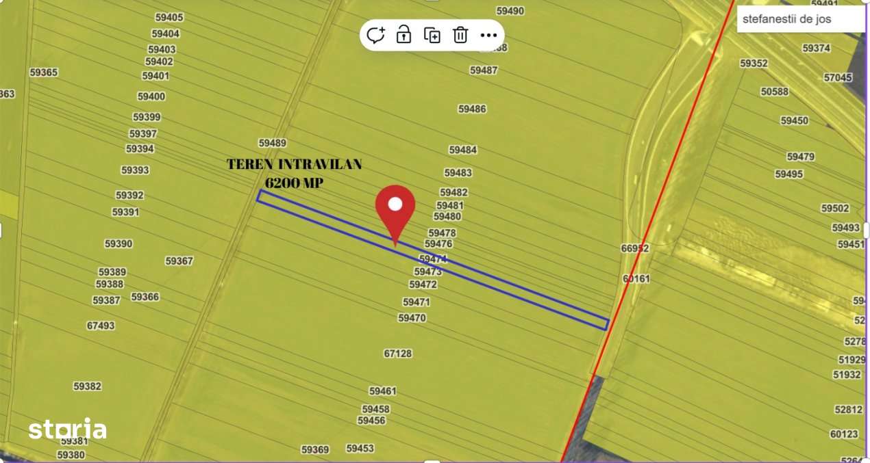 Teren intravilan cu acces direct la DJ 200 si A0 | 6.118 mp | Ștefane - Imagine principală: 3/3