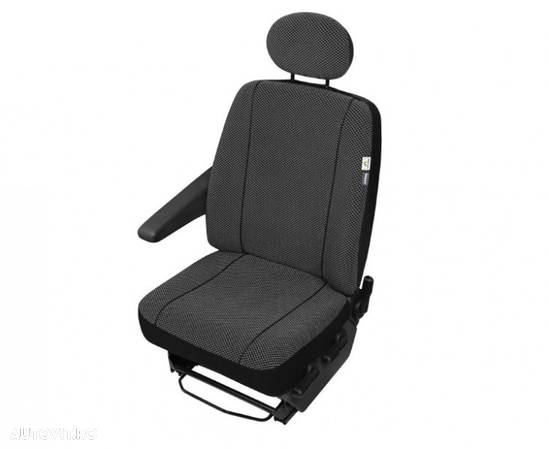 Husa auto scaun sofer microbuz Scotland compatibila cu scaune cu Airbag DV1 L pentru Citroen Jumpy Fiat Scudo Ford Transit Mercedes Vito Opel Vivaro - 1