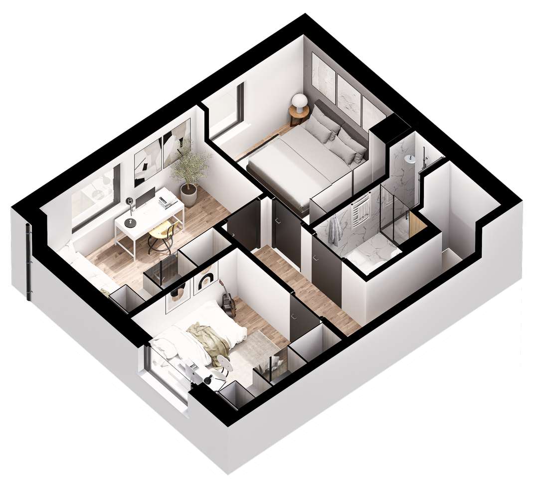 REZERWACJA Wilkowice 2-poz apartament 78m2, 4 pokoje ogródek parking - Pełny obrazek: 5/19