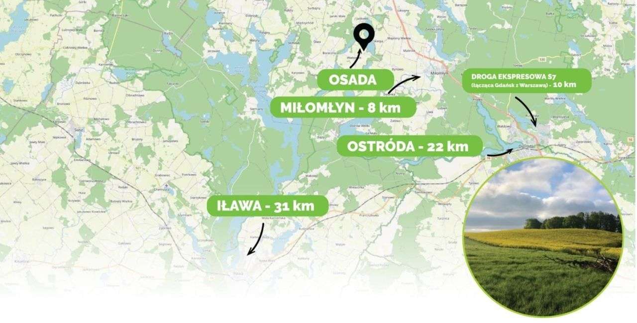 Działka nad jeziorem 1500 m2 na Poj. Iławskim - Pełny obrazek: 4/9