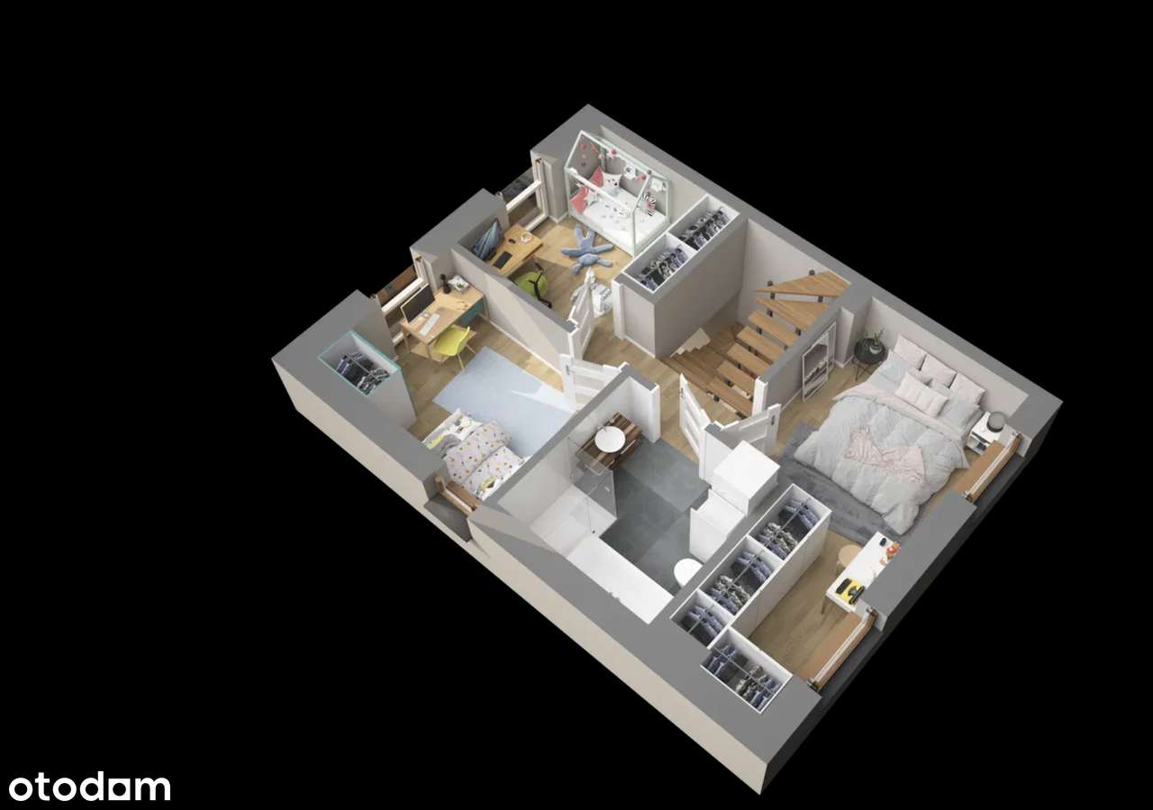 Gotowy Dom, 4 pok. poddasze 44m2, ogród, 2 MP-14