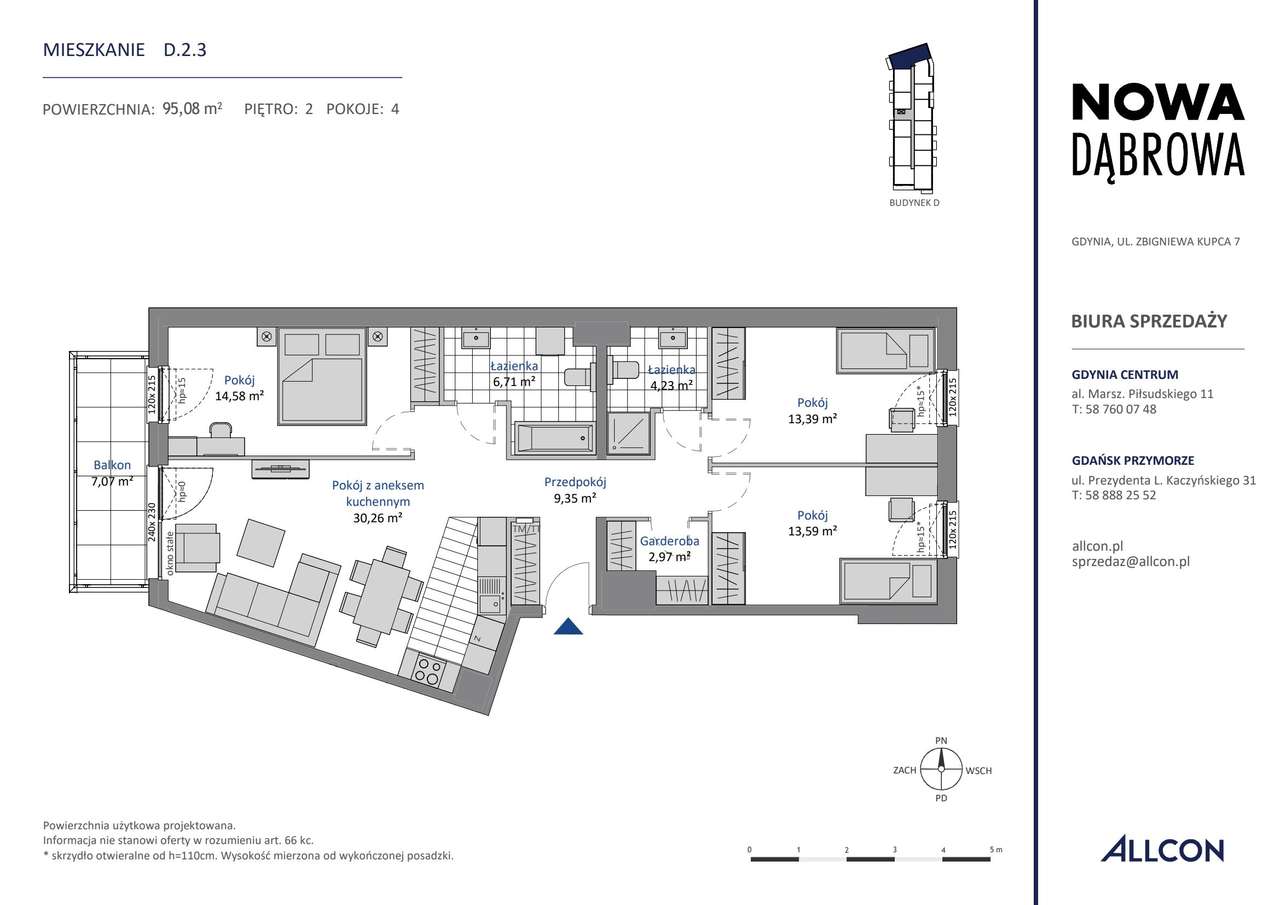 4-pokojowe mieszkanie 95m2 + balkon Bez Prowizji - Pełny obrazek: 2/7
