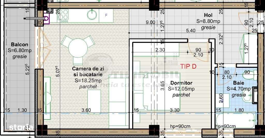 Apartament 2 camere nou de vanzare in Iasi Valea Lupului, intabulat - Imagine principală: 3/19