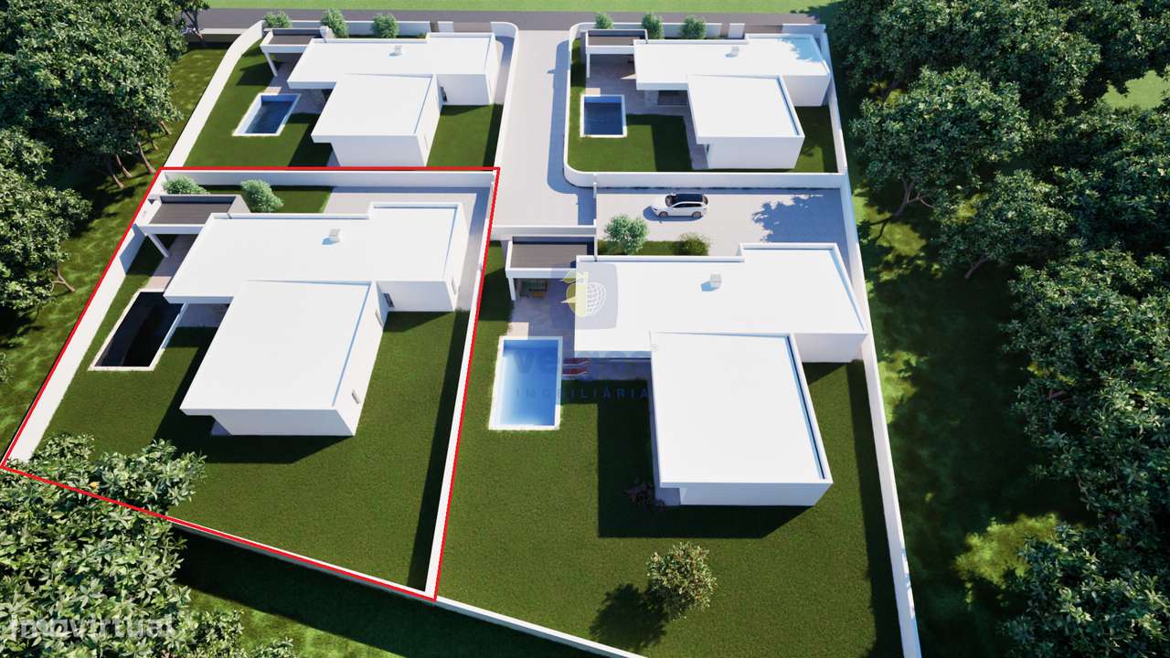 Moradia T3 térrea isolada nova com piscina em Pataias, a 10 km da Naza-6