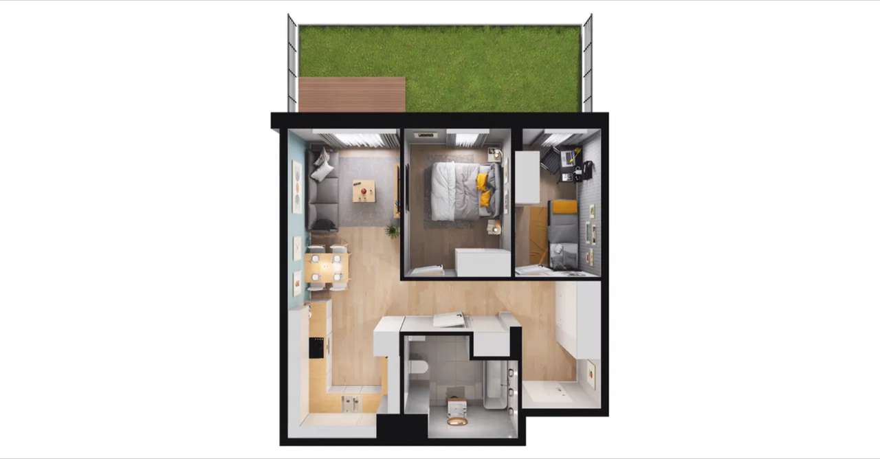 Trzy pokoje w świątecznej cenie_Ogródek_Miejsce postojowe GRATIS. - Pełny obrazek: 2/3