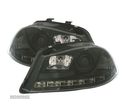 FARÓIS PARA SEAT IBIZA E CORDOBA 6L 02-08 FRONTAIS LUZ DIURNA LED FUNDO PRETO - 1