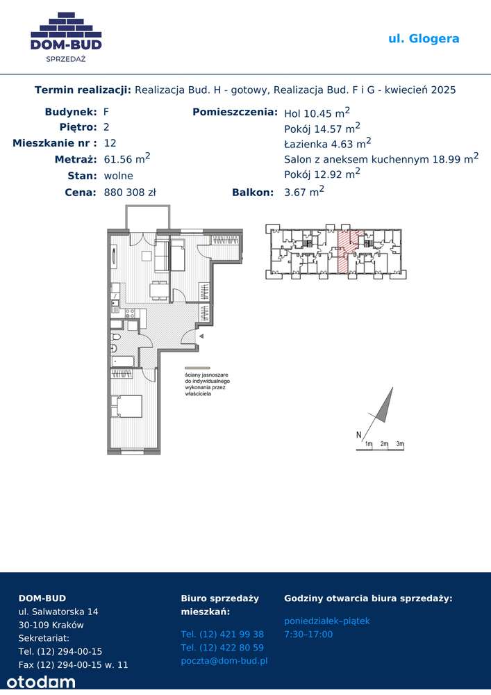 ul. Glogera | mieszkanie 3-pok. | F_12 - Pełny obrazek: 2/9