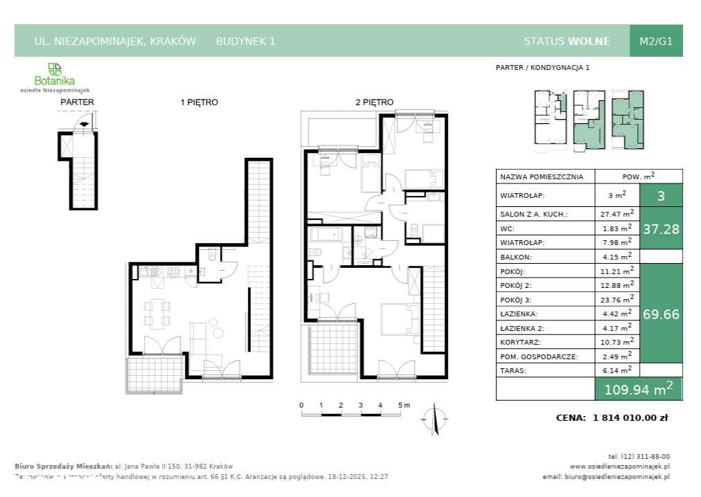 Osiedle Niezapominajek - Apartament 109 m2, prestiż, zielone dachy - Pełny obrazek: 2/12