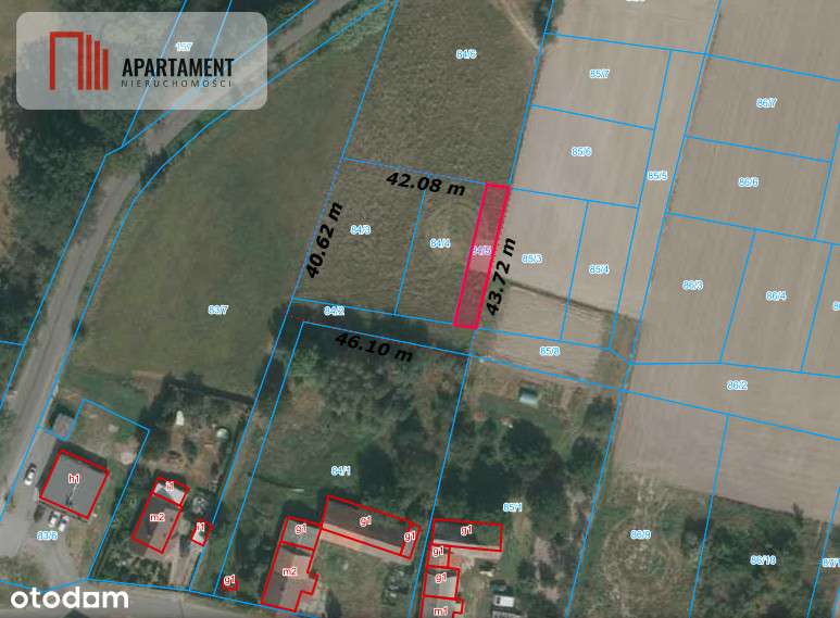 działka mieszkaniowa  o łącznej pow. 2100m2 z Mpzp-1