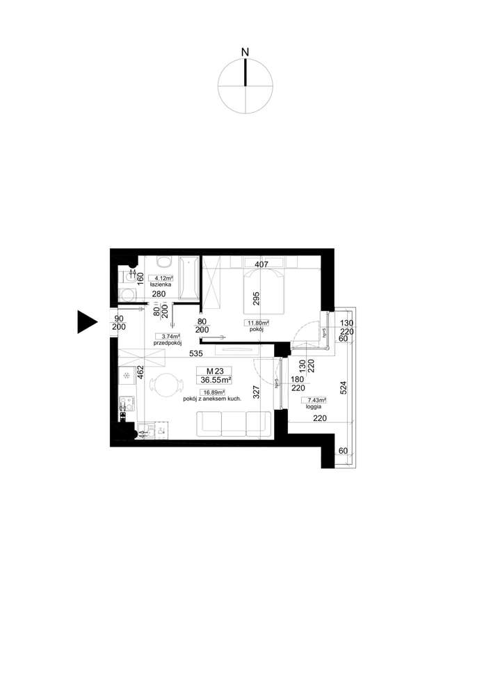 Kalaminta | mieszkanie 2-pok. | 23_ 3 - Pełny obrazek: 2/5