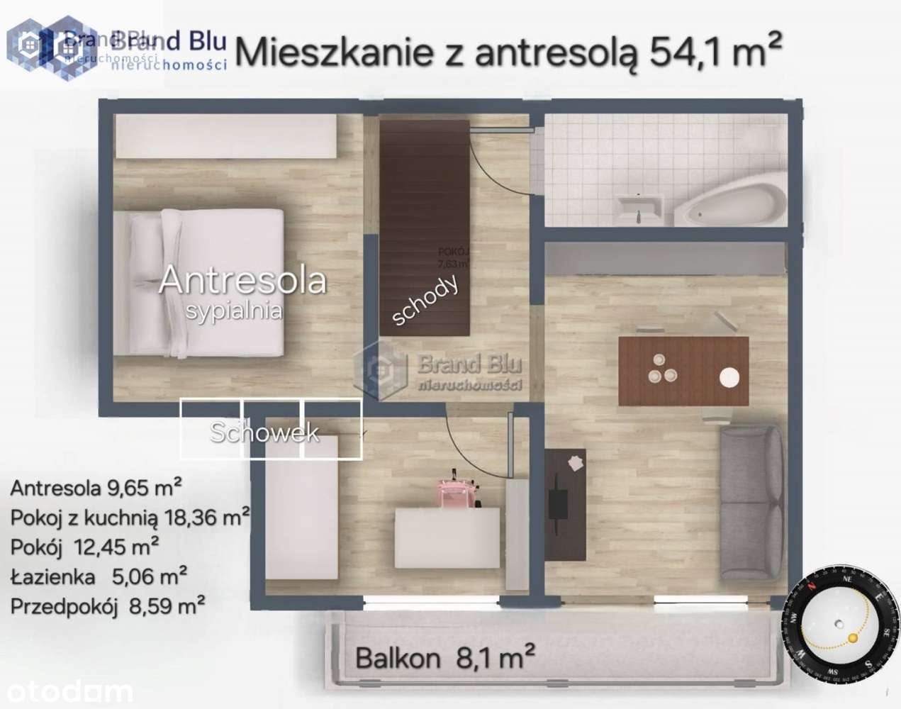 Okazja mieszkanie 3pokoje z antresolą Siechnice-3