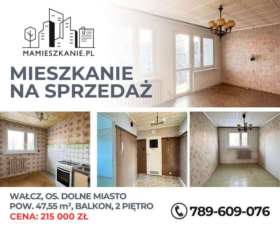 Na sprzedaż mieszkanie - Wałcz, 2 piętro, balkon-0