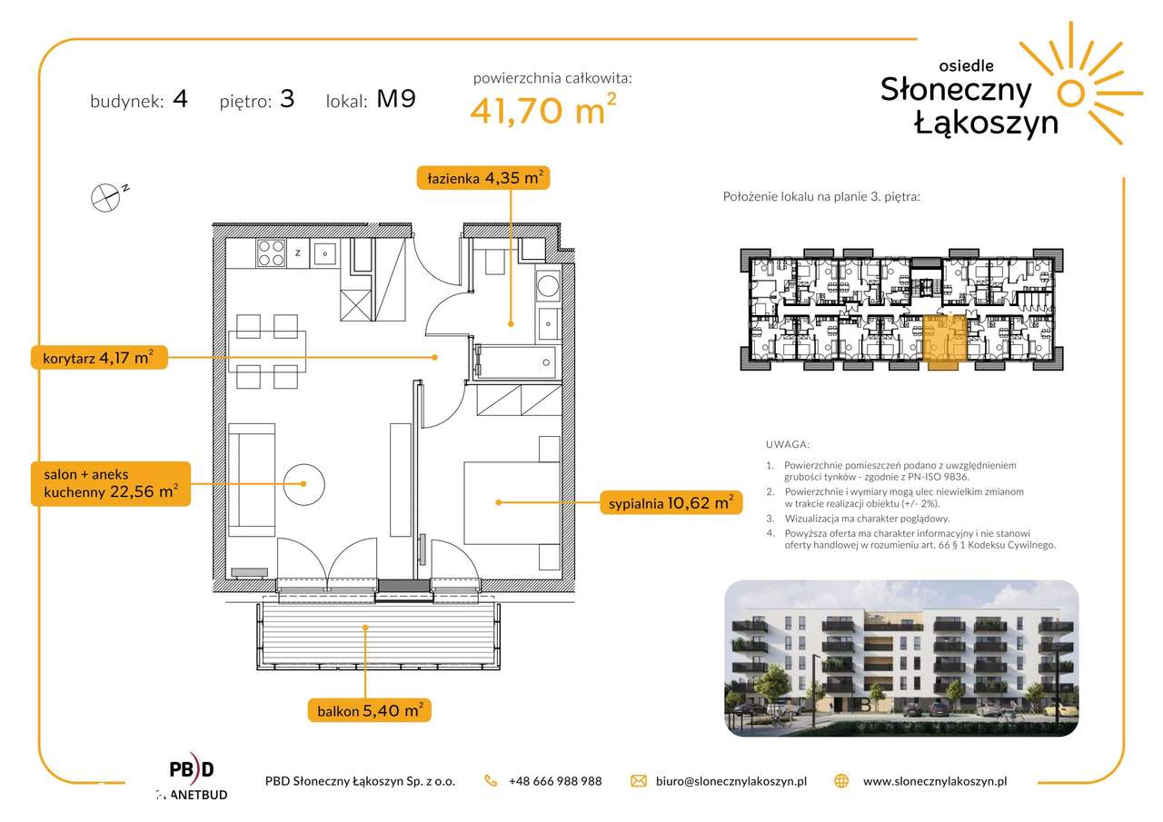 Słoneczny Łąkoszyn | mieszkanie 2-pok. | 4.3.M9 - Pełny obrazek: 2/7