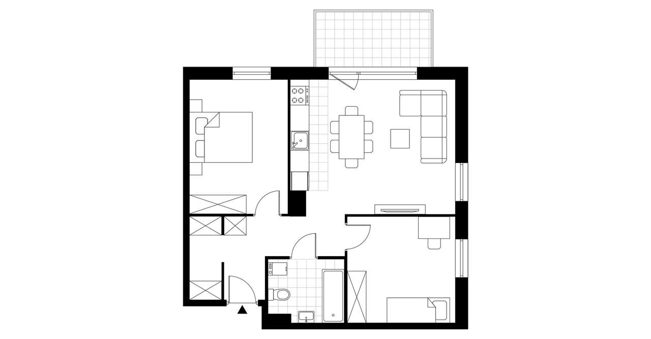 3-pokojowe mieszkanie 59m2 + balkon Bezpośrednio - Pełny obrazek: 3/8