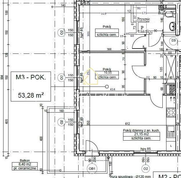 Trzy Pokoje 53,2m2 II Piętro Blok 2014r Fordon-10