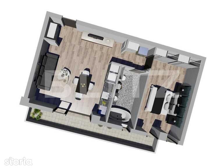 Apartament situat in ansamblu rezidential nou, 2 camere, 55 mp, balcon