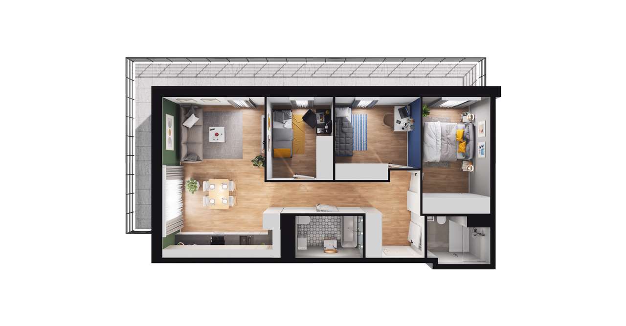 4-pokojowe mieszkanie 76m2 + balkon Bez Prowizji - Pełny obrazek: 2/8