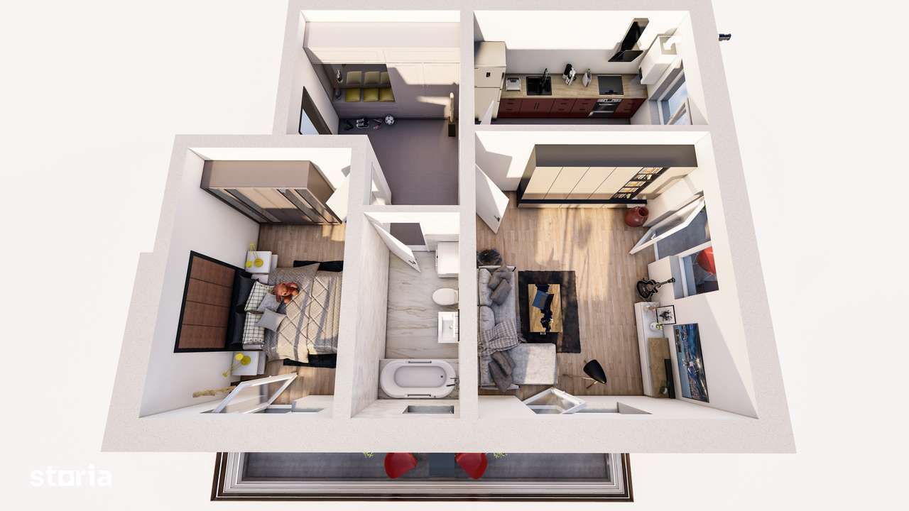 Apartament 2 camere, 56 mp, Decomandat, etaj 2, Subcetate City 2.-7