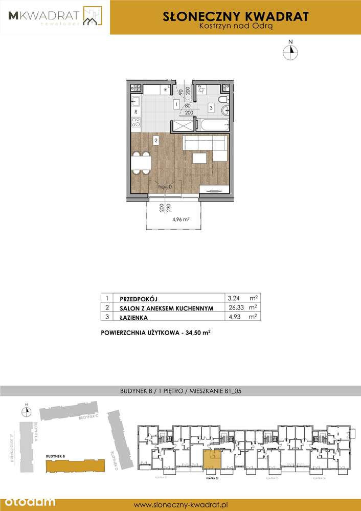 Słoneczny Kwadrat  | mieszkanie 1-pok. | B1_05 - Pełny obrazek: 2/6