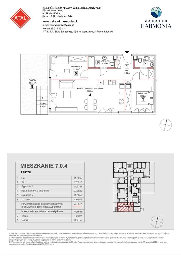 3-pokojowe mieszkanie 73m2 + ogródek Bez Prowizji - Pełny obrazek: 2/9